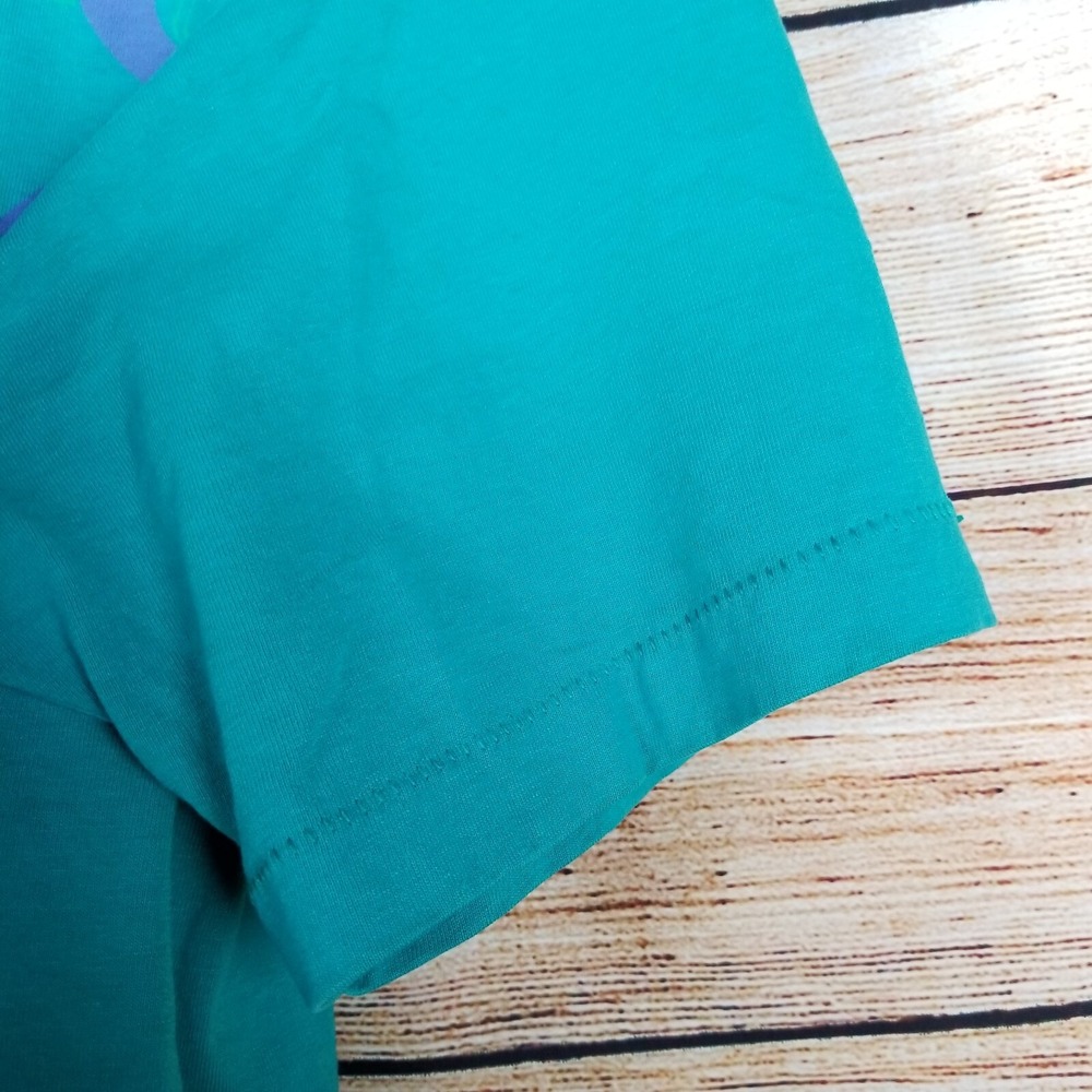VINTAGE Screen Stars Shirt Size XL Teal Single Stitch Short Sleeve Dance Yoga - Picture 5 of 7